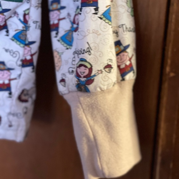 Thanksgiving Scrubs Advantage Jacket long sleeve snap front turkeys pilgrims - Picture 3 of 6